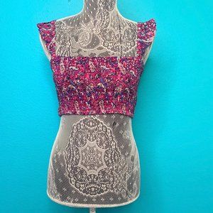 NWT Nanette Lepore Suzie Smocked CropTop